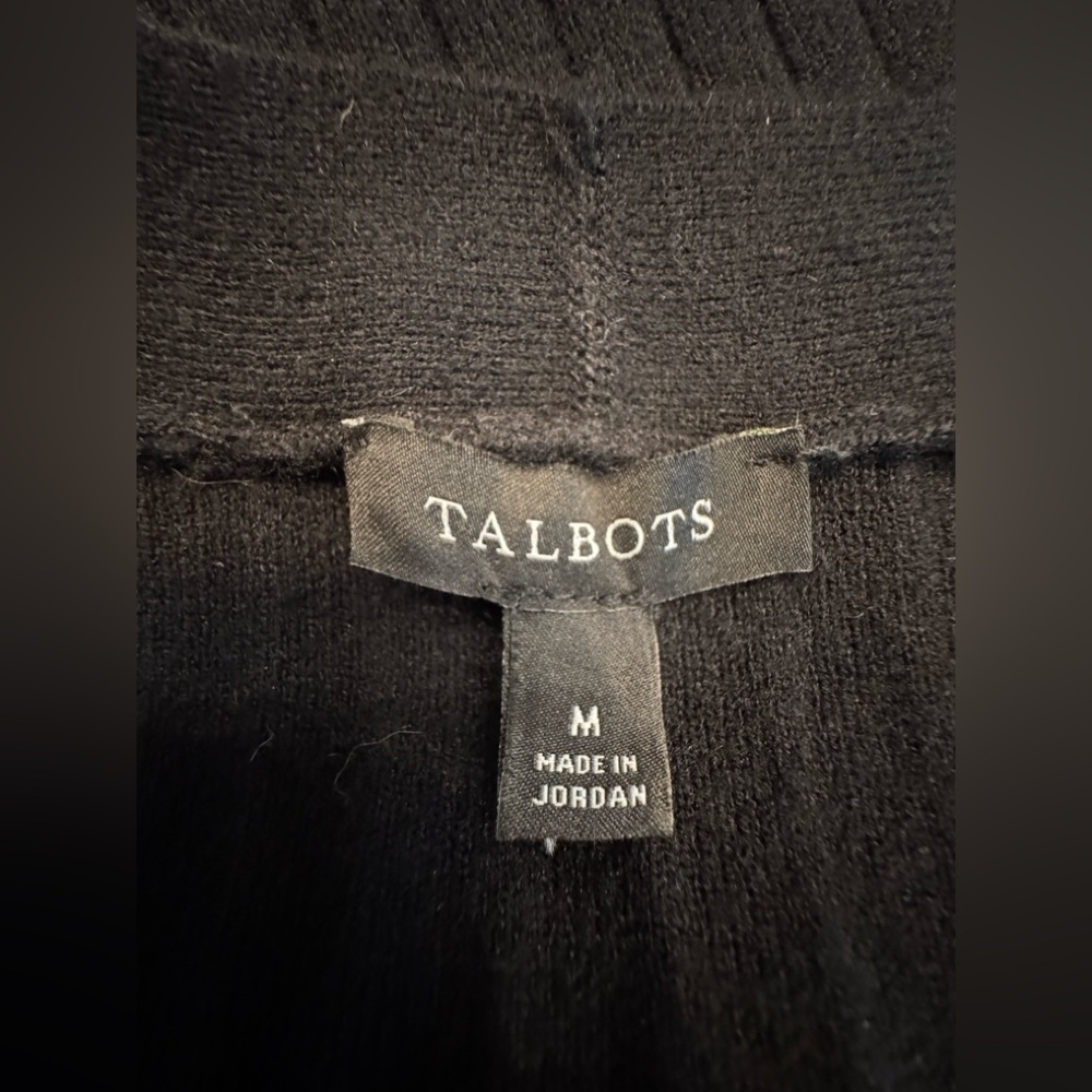 Talbots Black Ribbed Long Cardigan - Picture 3 of 6